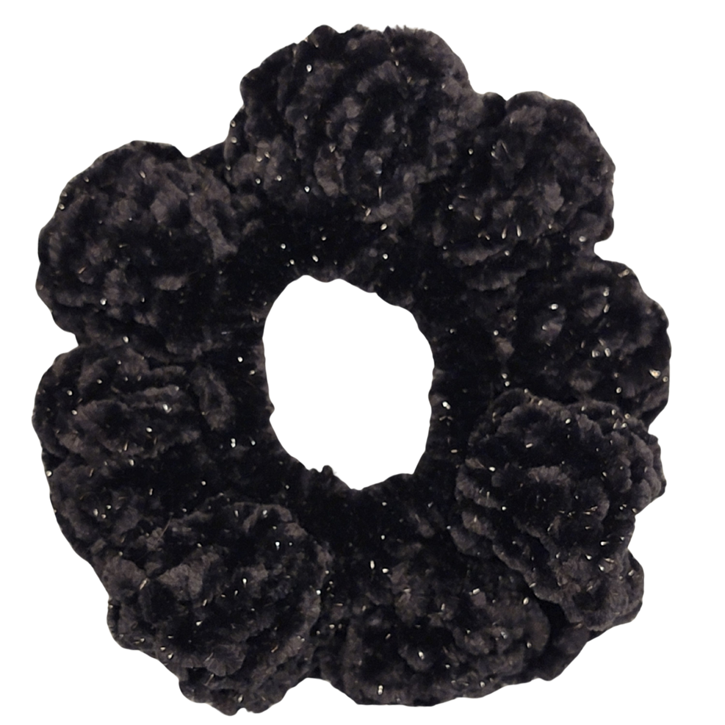 Velvet Scrunchies (Black Sparkle)